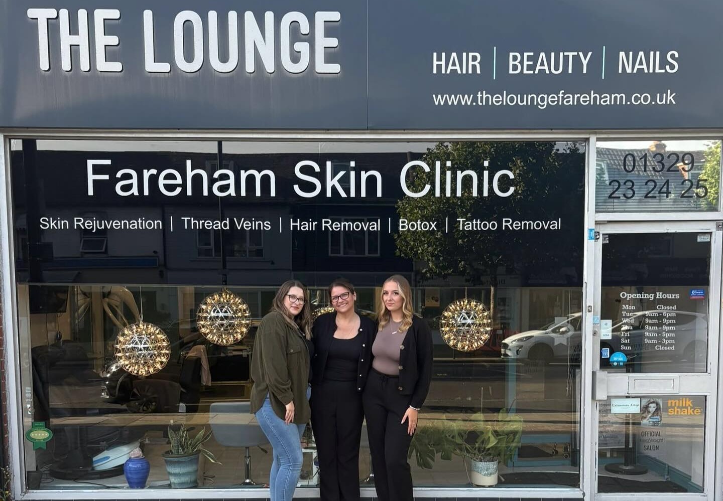 The Lounge team outside the salon on West Street